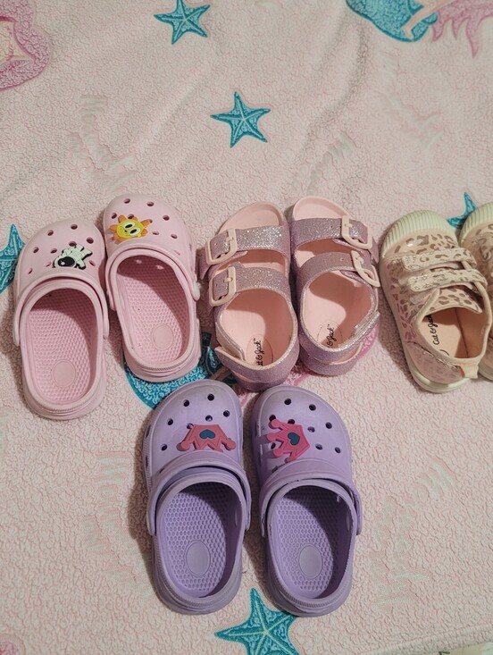 Cat & Jack Other - Four Set Kids Pink and Lavender Slip-On Clogs & Sandals Set Size 7